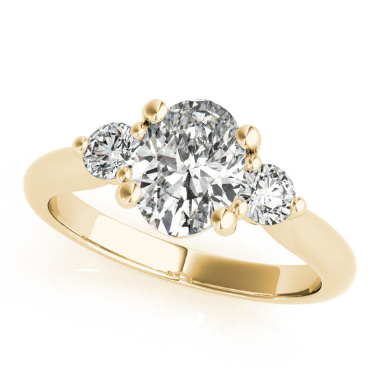 Gabriela-1.0 Carats Oval Moissanite Three Stone Style Engagement Ring