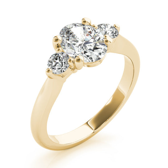 Gabriela-1.0 Carats Oval Moissanite Three Stone Style Engagement Ring