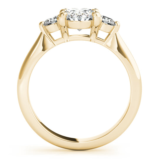 Gabriela-1.0 Carats Oval Moissanite Three Stone Style Engagement Ring