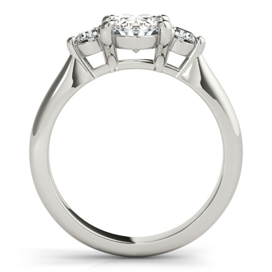 Gabriela-1.0 Carats Oval Moissanite Three Stone Style Engagement Ring