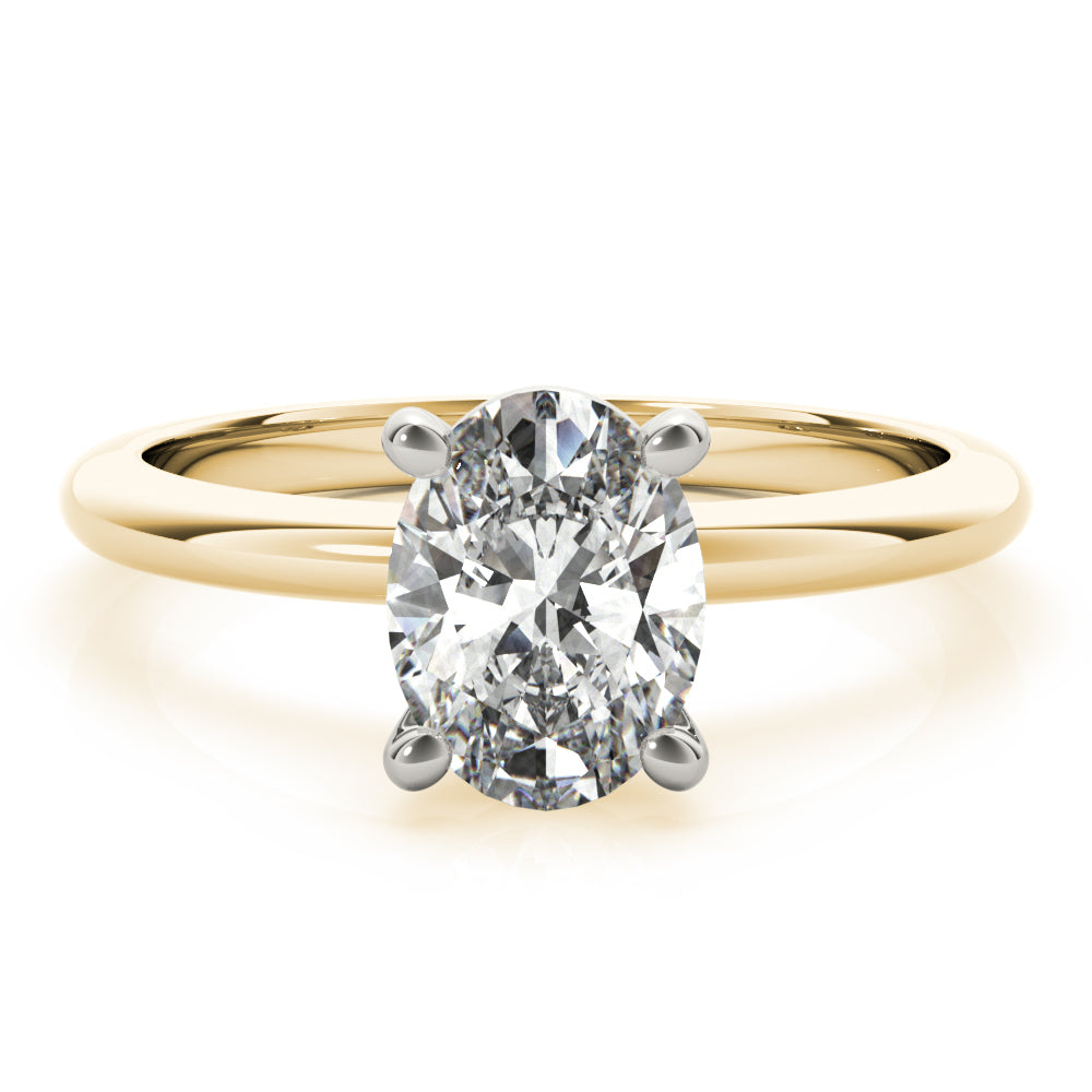 Daisy-2.0 Carats Oval Moissanite Hidden Halo Engagement Ring