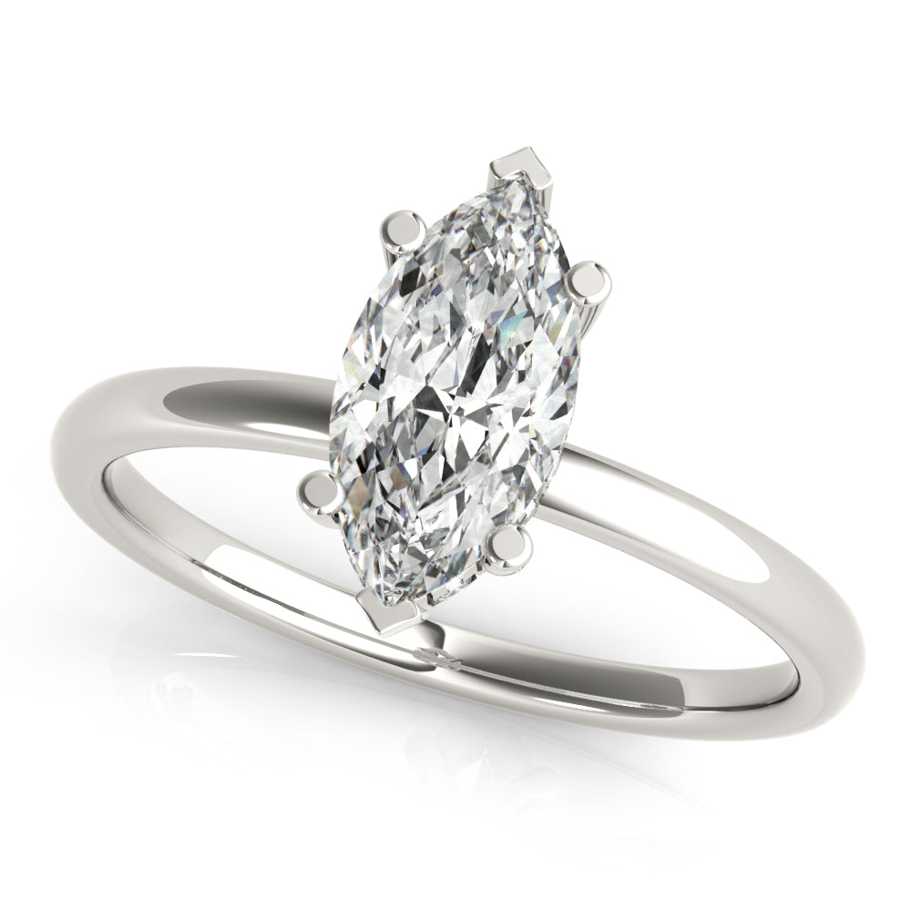Naomi-1.0 Carats Marquise Moissanite Hidden Halo Engagement Ring
