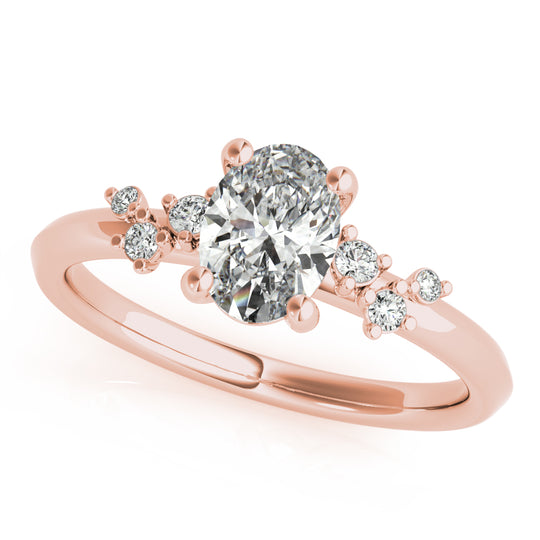 Adalynn-1.30 Carats Oval Moissanite Cluster Engagement Ring