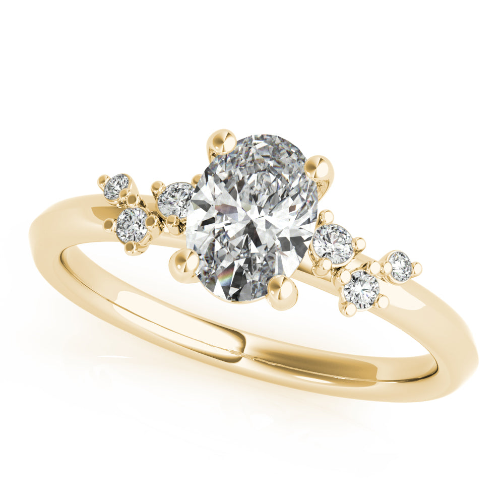 Adalynn-1.30 Carats Oval Moissanite Cluster Engagement Ring
