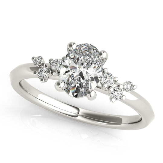Adalynn-1.30 Carats Oval Moissanite Cluster Engagement Ring