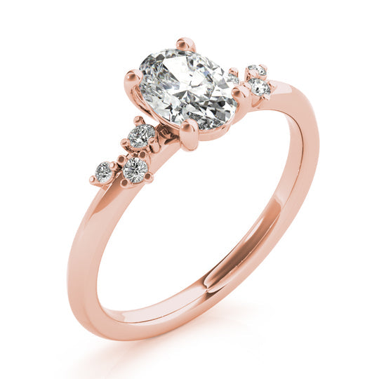 Adalynn-1.30 Carats Oval Moissanite Cluster Engagement Ring