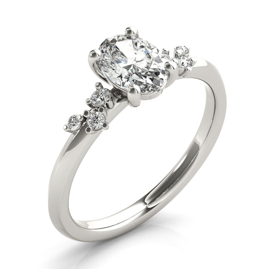 Adalynn-1.30 Carats Oval Moissanite Cluster Engagement Ring