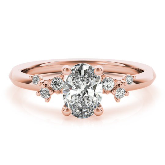 Adalynn-1.30 Carats Oval Moissanite Cluster Engagement Ring