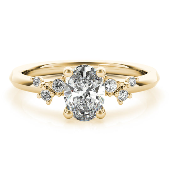 Adalynn-1.30 Carats Oval Moissanite Cluster Engagement Ring