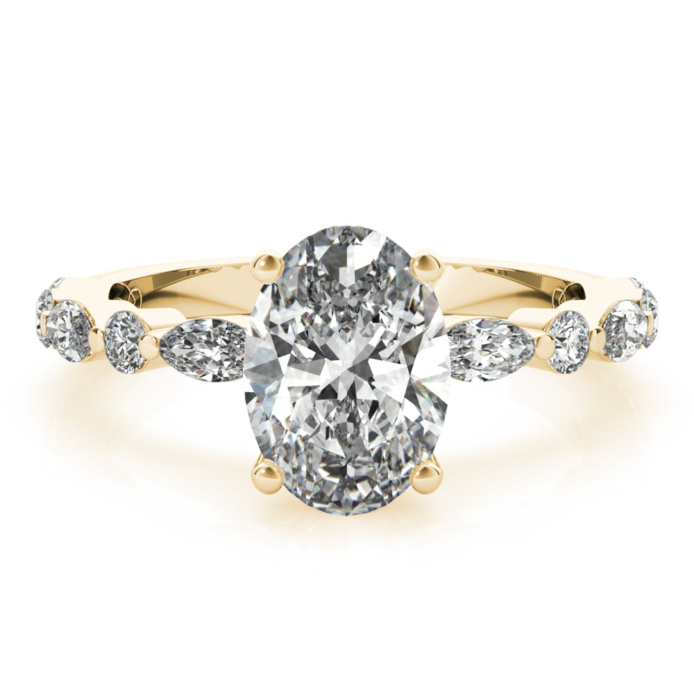 Danielle-1.50 Carats Oval Moissanite Pave Engagement Ring
