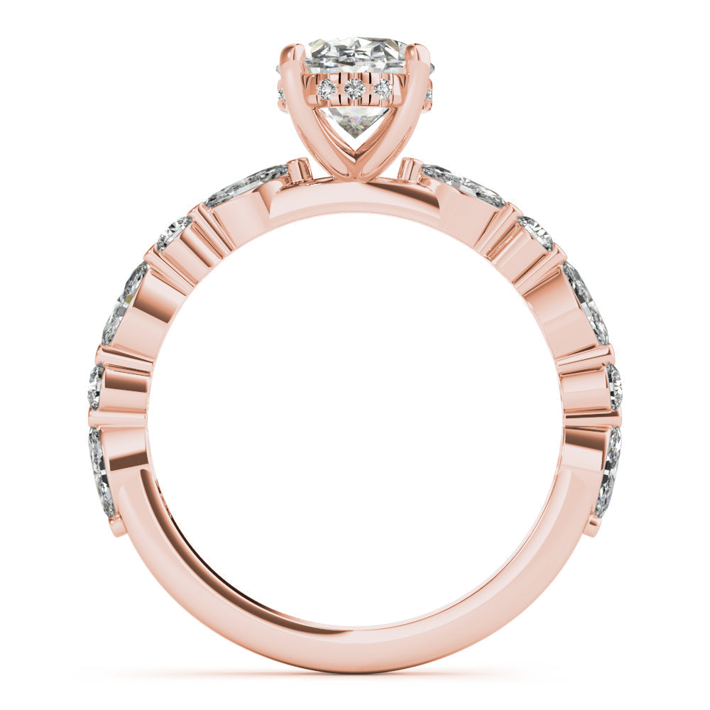 Danielle-1.50 Carats Oval Moissanite Pave Engagement Ring