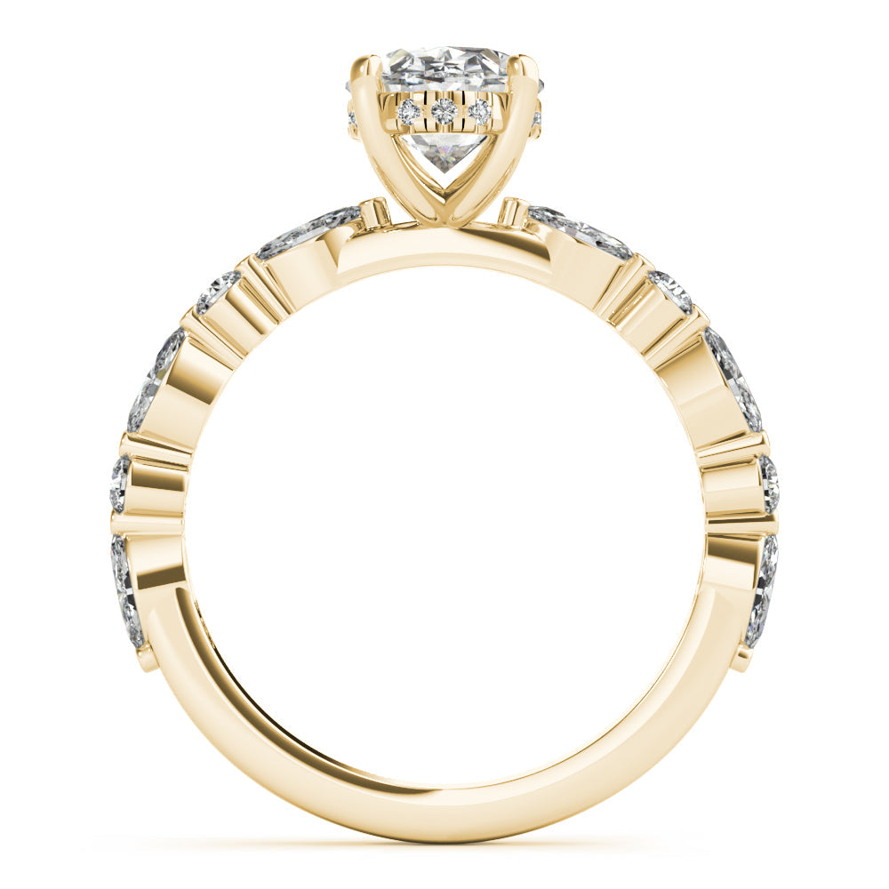 Danielle-1.50 Carats Oval Moissanite Pave Engagement Ring