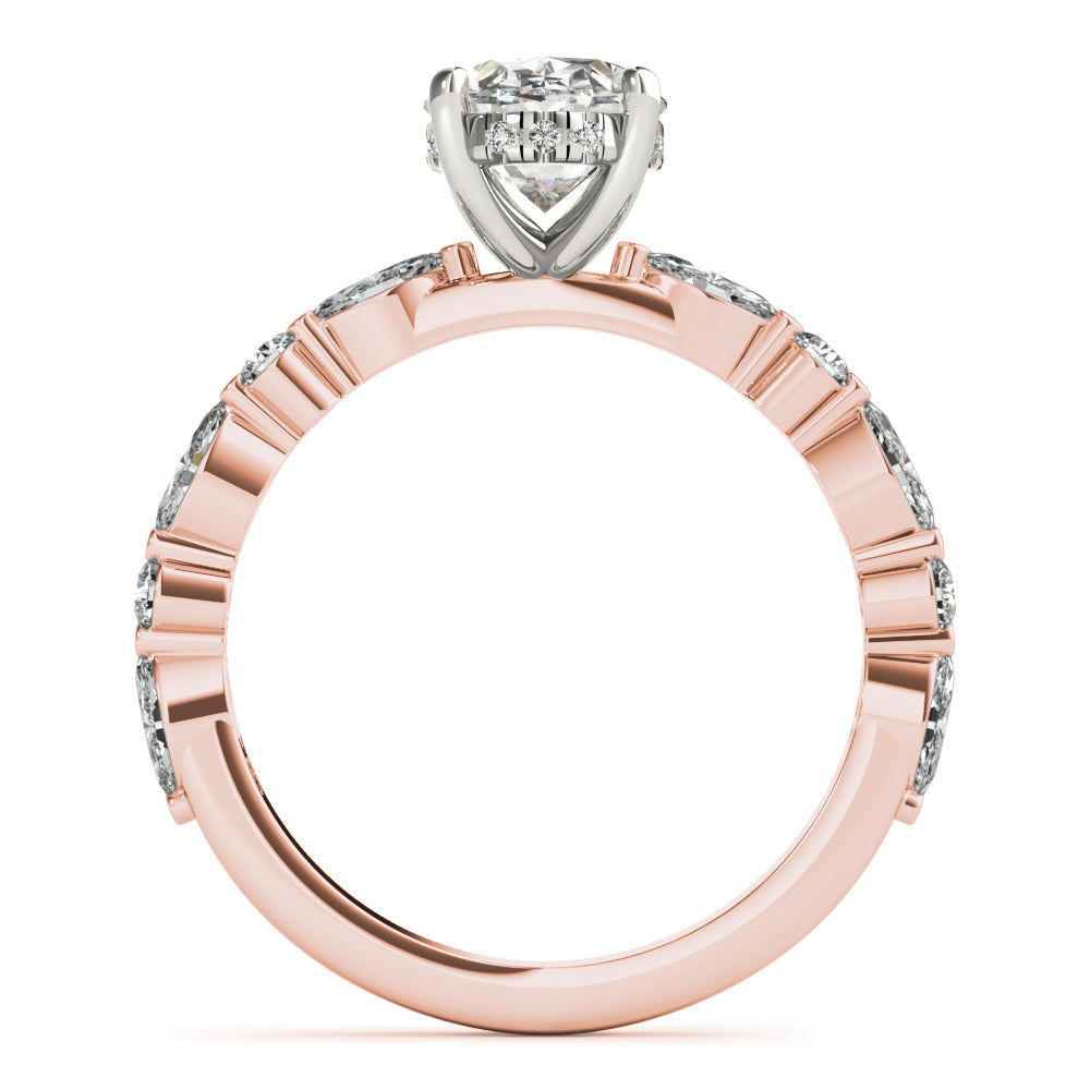 Danielle-1.50 Carats Oval Moissanite Pave Engagement Ring