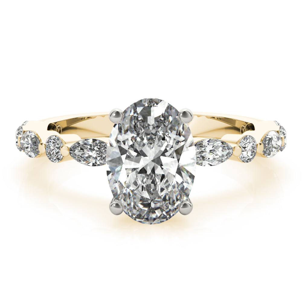 Danielle-1.50 Carats Oval Moissanite Pave Engagement Ring