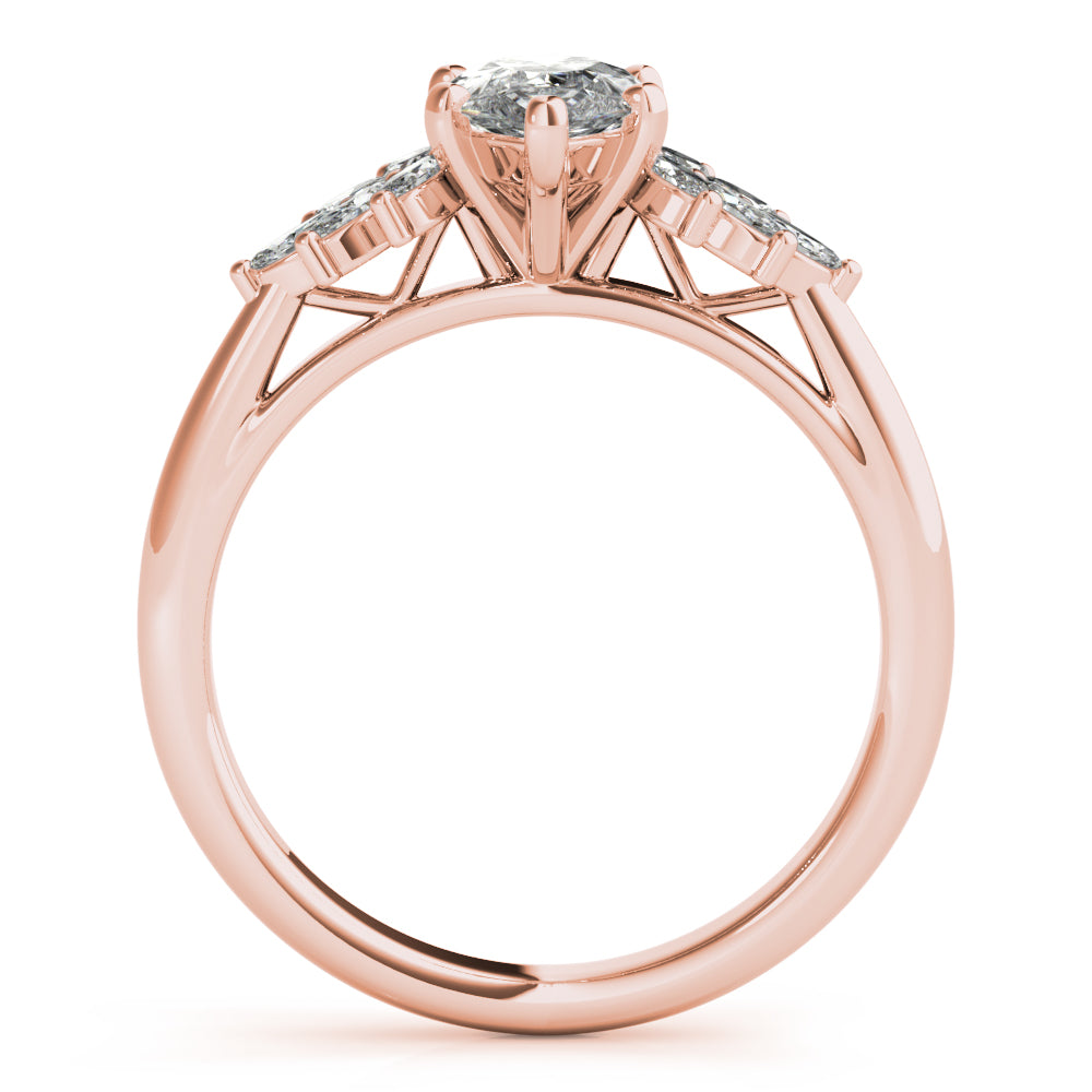Melody-2.0 Carats Pear Moissanite Cluster Engagement Ring