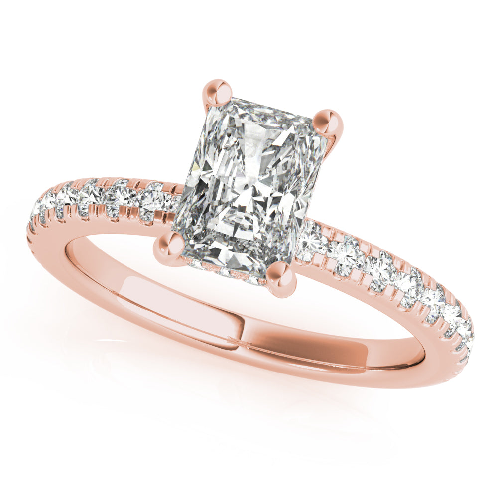 Sierra-1.0 Carats Radiant Moissanite Pave Engagement Ring