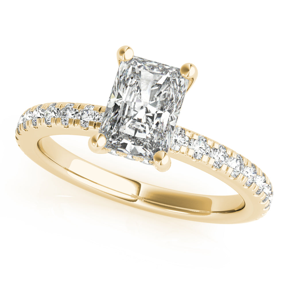 Sierra-1.0 Carats Radiant Moissanite Pave Engagement Ring
