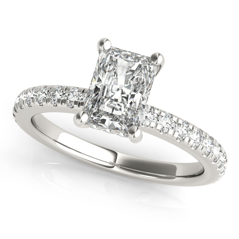 Sierra-1.0 Carats Radiant Moissanite Pave Engagement Ring