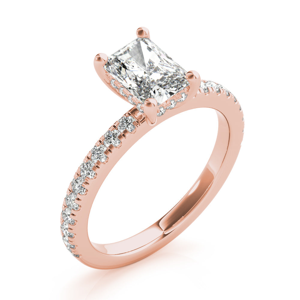 Sierra-1.0 Carats Radiant Moissanite Pave Engagement Ring