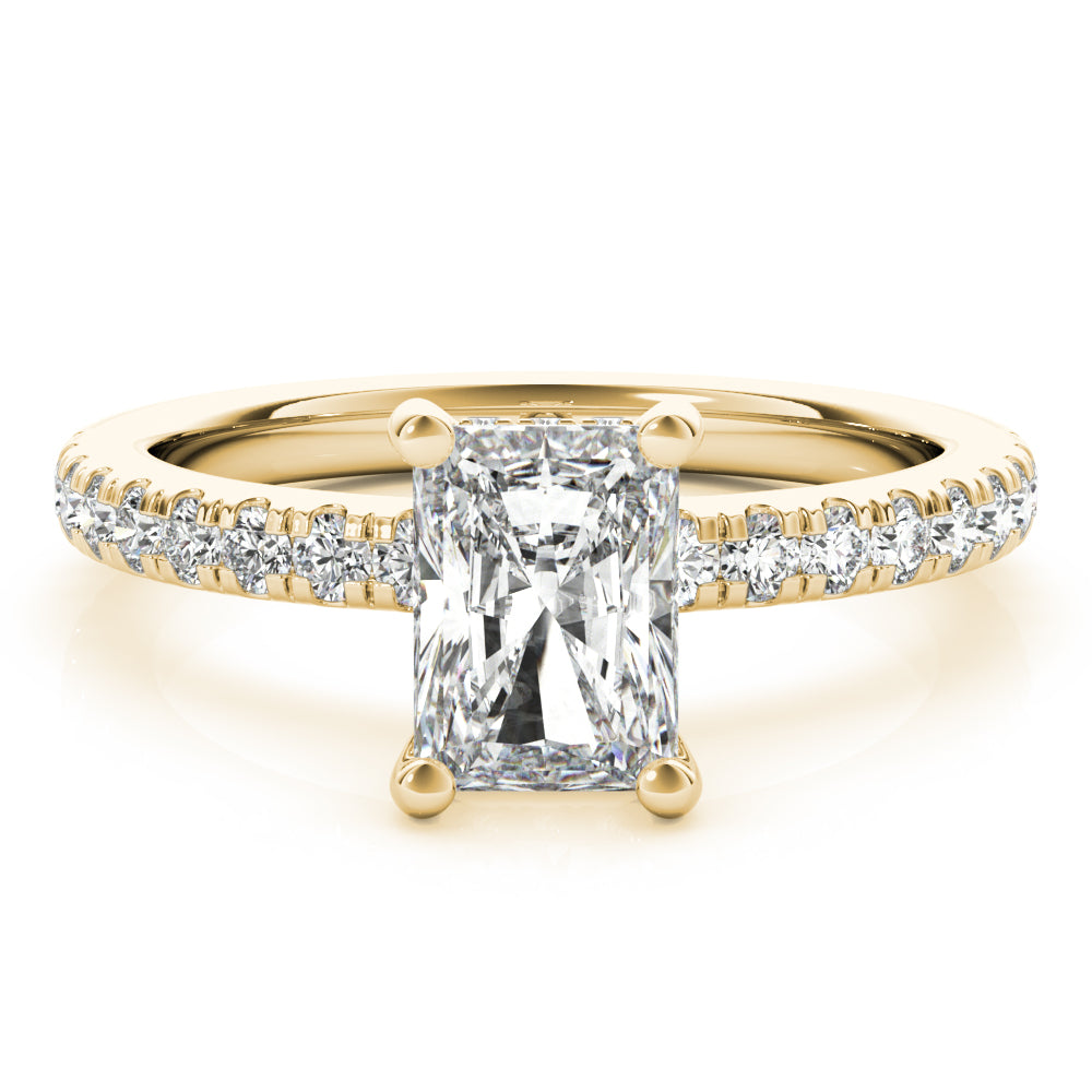 Sierra-1.0 Carats Radiant Moissanite Pave Engagement Ring