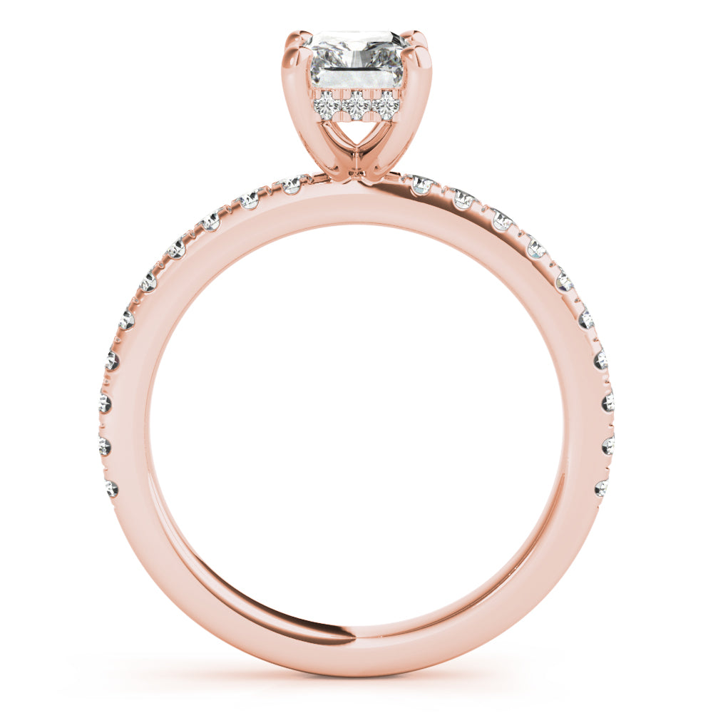 Sierra-1.0 Carats Radiant Moissanite Pave Engagement Ring