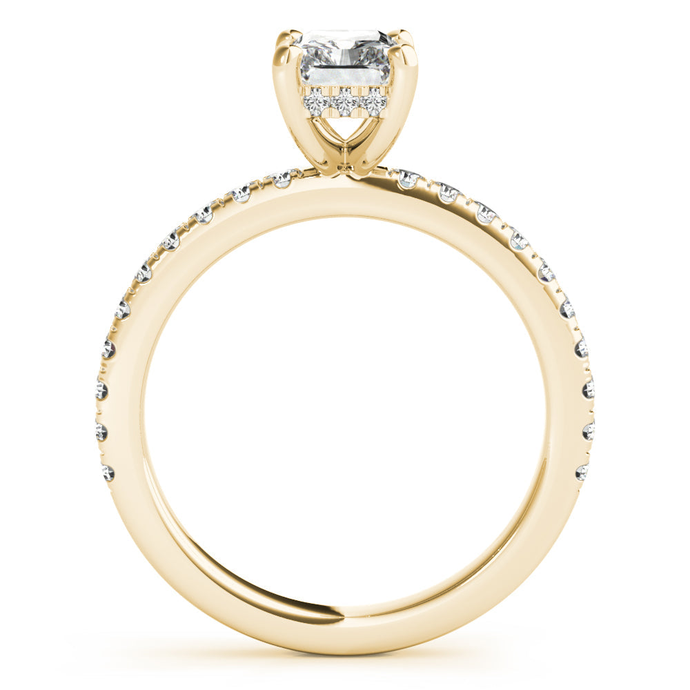 Sierra-1.0 Carats Radiant Moissanite Pave Engagement Ring
