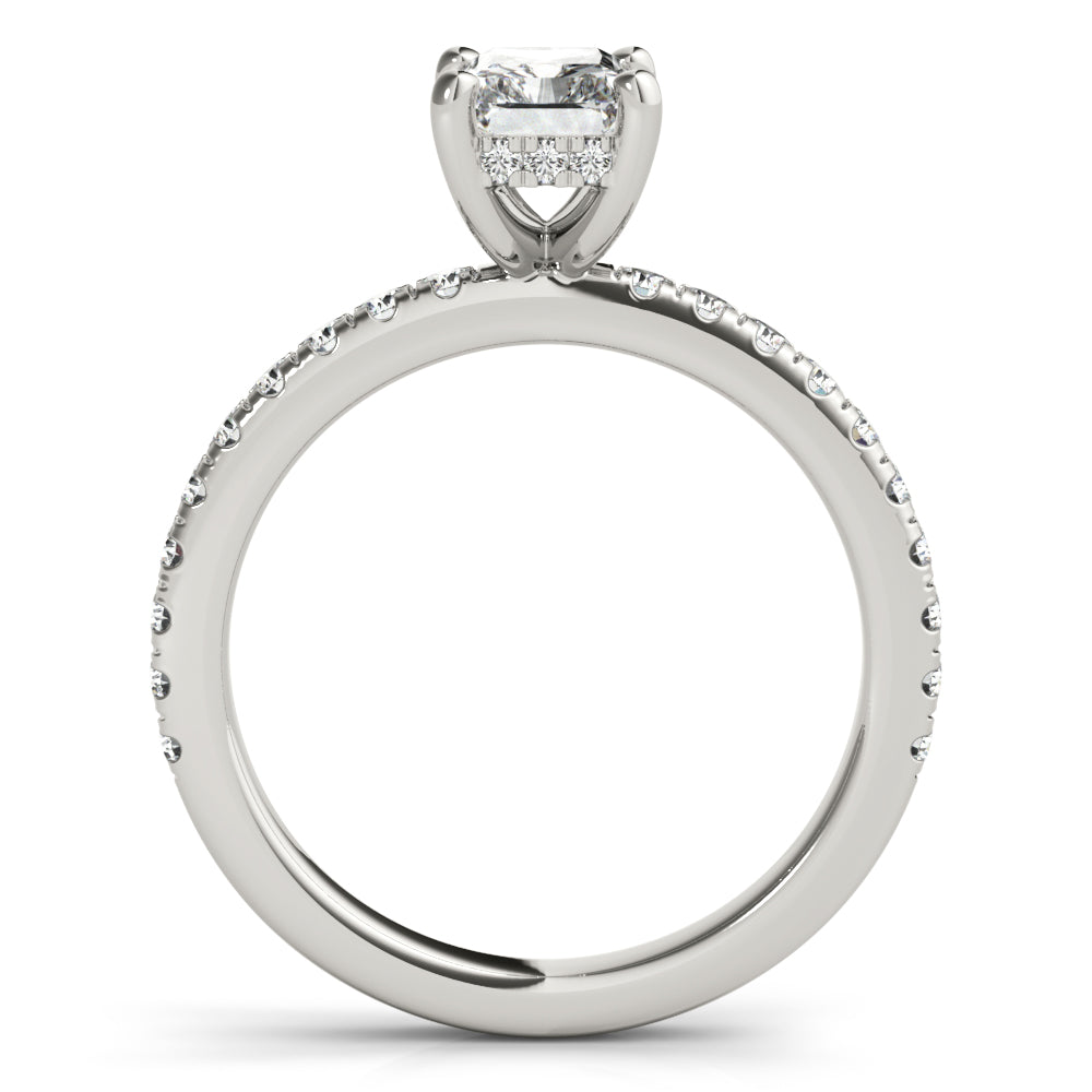 Sierra-1.0 Carats Radiant Moissanite Pave Engagement Ring