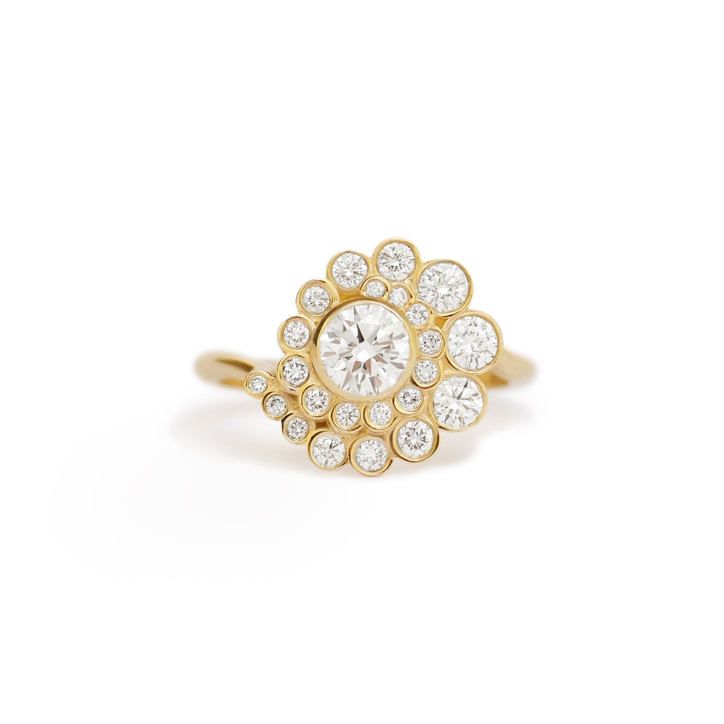 0.30 CT Round Shape CVD Diamond Cluster Setting Engagement Ring
