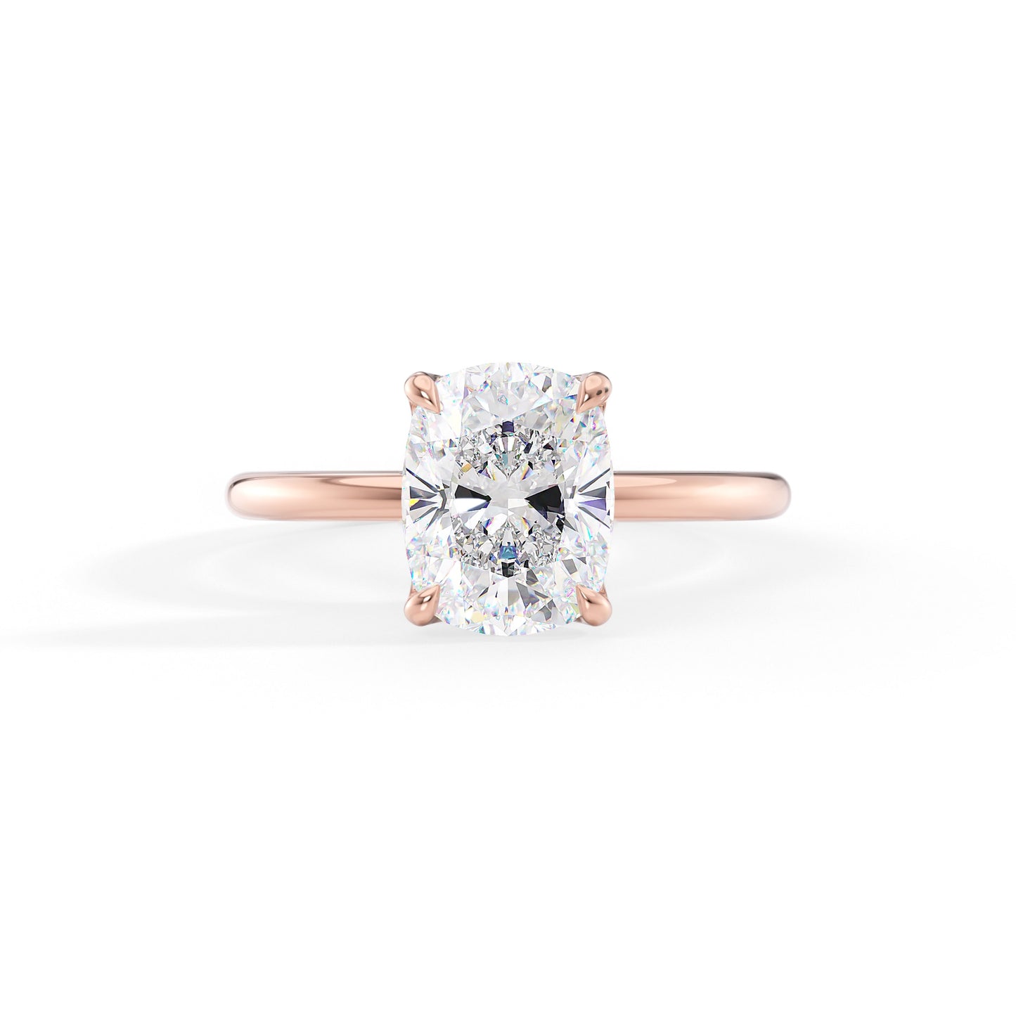 Clara-1.30 Carats Cushion Moissanite Solitaire Engagement Ring