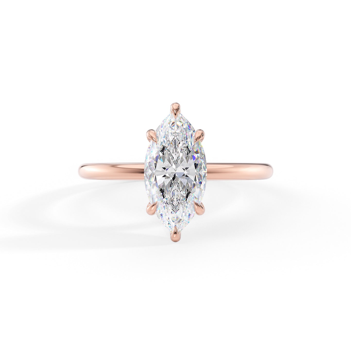 Harriet-1.0 Carats Marquise Moissanite Solitaire Engagement Ring