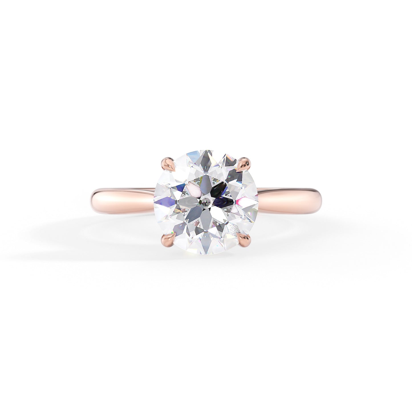 Emma-1.20 Carats Round Moissanite Hidden Halo Engagement Ring