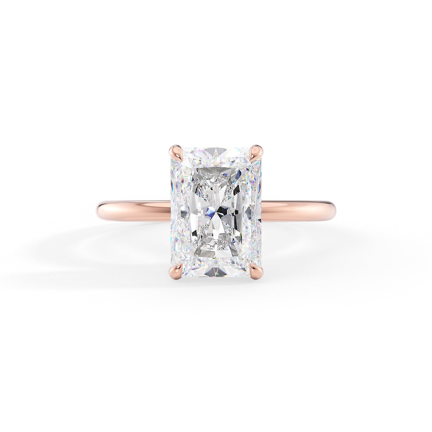 Athena-2.0 Carats Radiant Moissanite Hidden Halo Engagement Ring