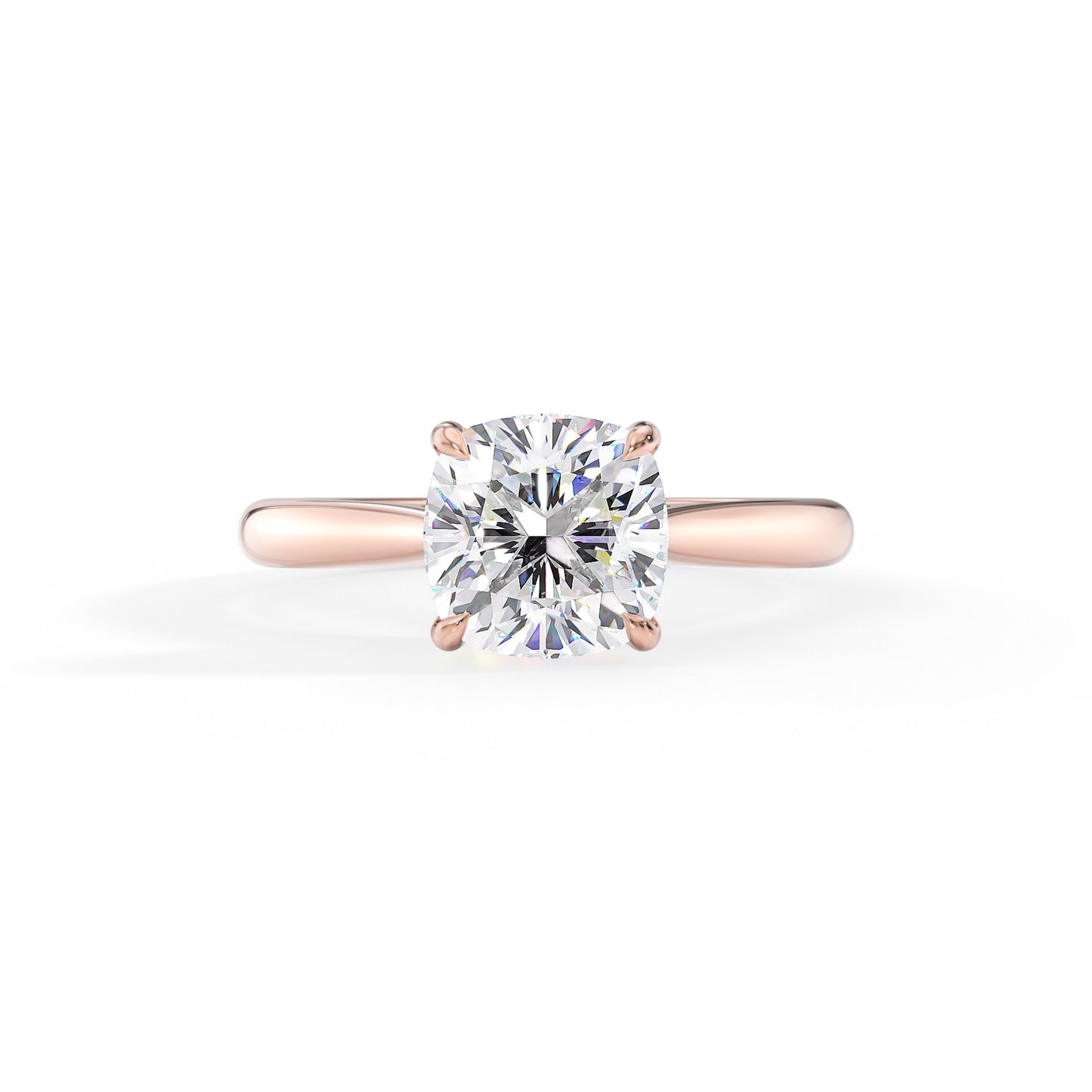 Victoria-1.10 Carats Cushion Moissanite Hidden Halo Engagement Ring