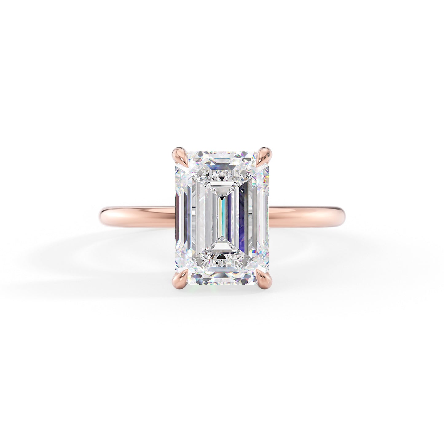 Autumn-2.0 Carats Emerald Moissanite Solitaire Engagement Ring