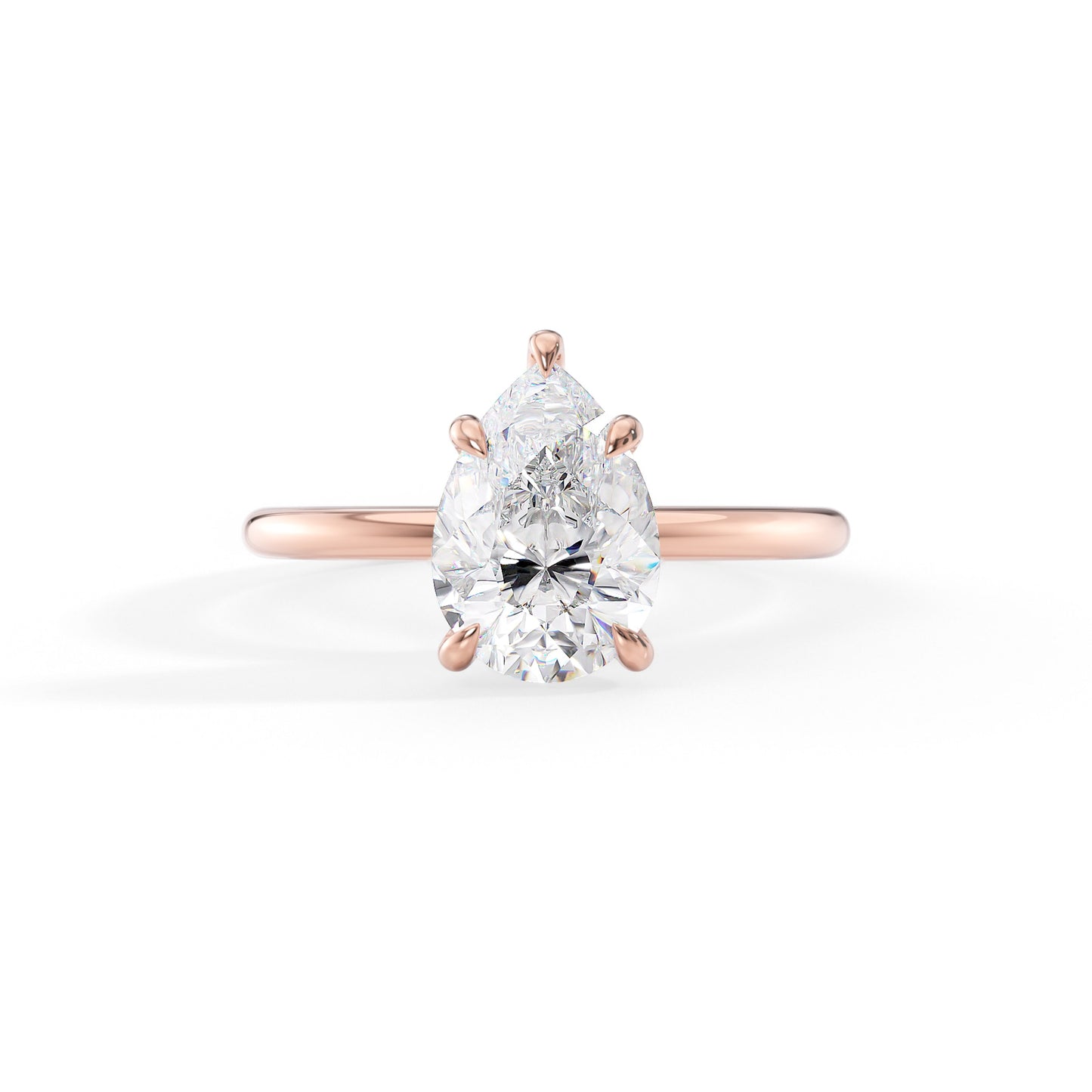Chloe-1.25 Carats Pear Moissanite Solitaire Engagement Ring