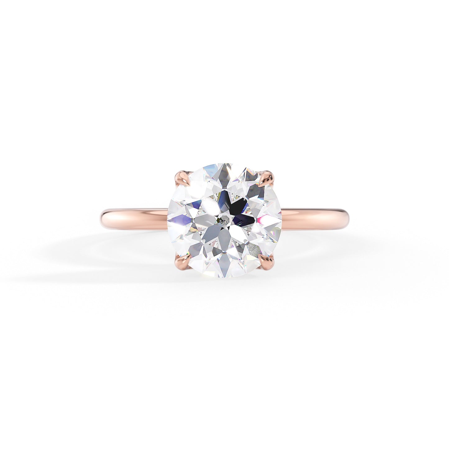 Emery-2.20 Carats Round Moissanite Solitaire Engagement Ring