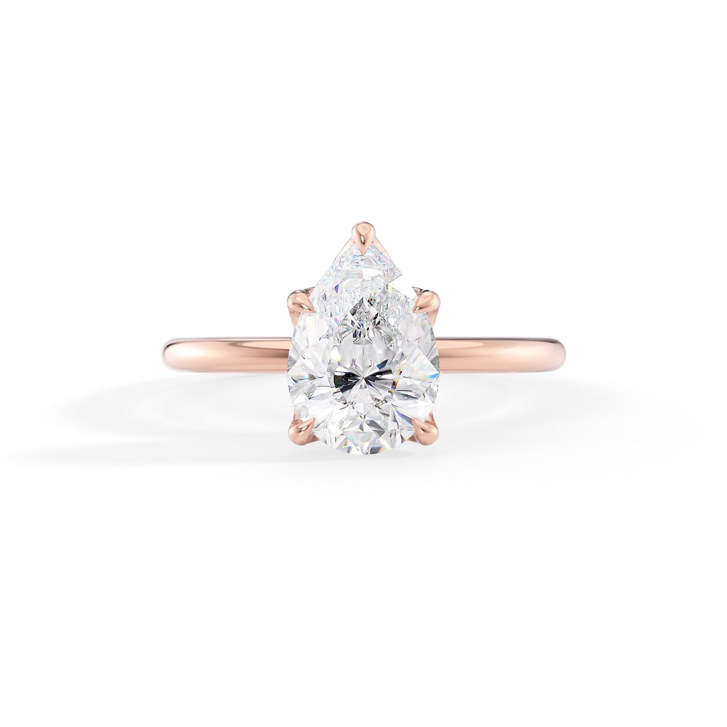 Faith-1.50 Carats Pear Moissanite Solitaire Engagement Ring