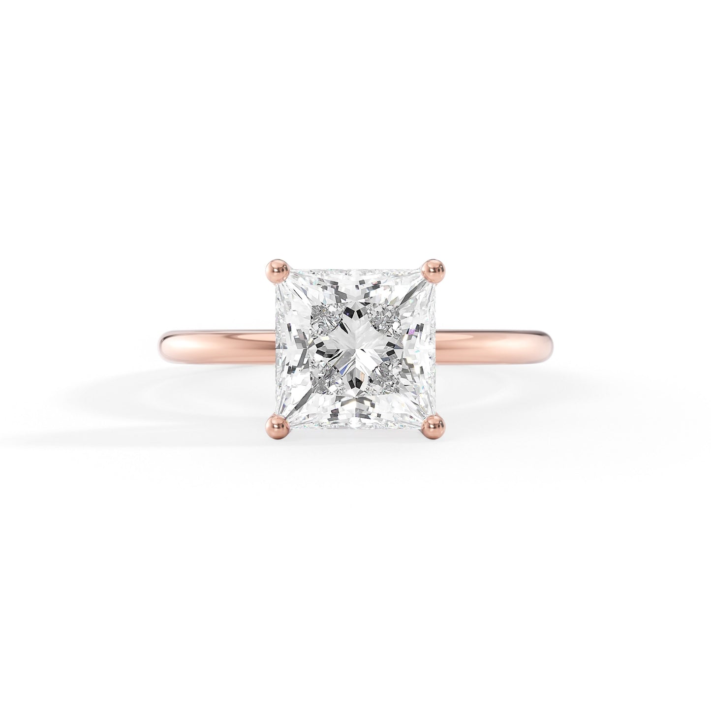 Hadley-1.70 Carats Princess Moissanite Solitaire Engagement Ring