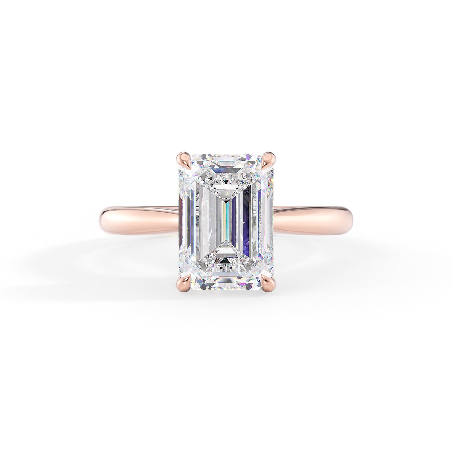 Willow-1.20 Carats Emerald Moissanite Hidden Halo Engagement Ring
