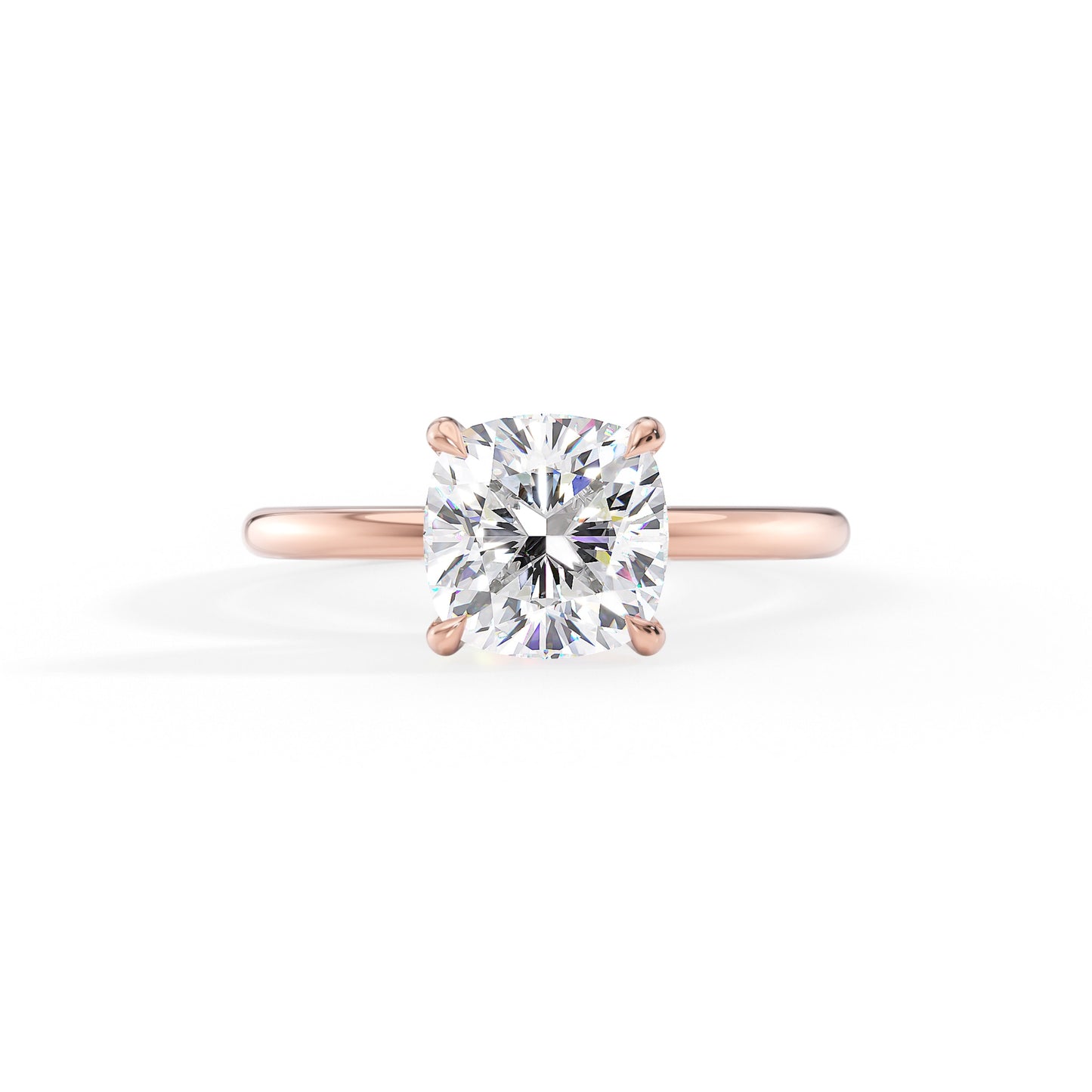 Lily-1.30 Carats Cushion Moissanite Solitaire Engagement Ring
