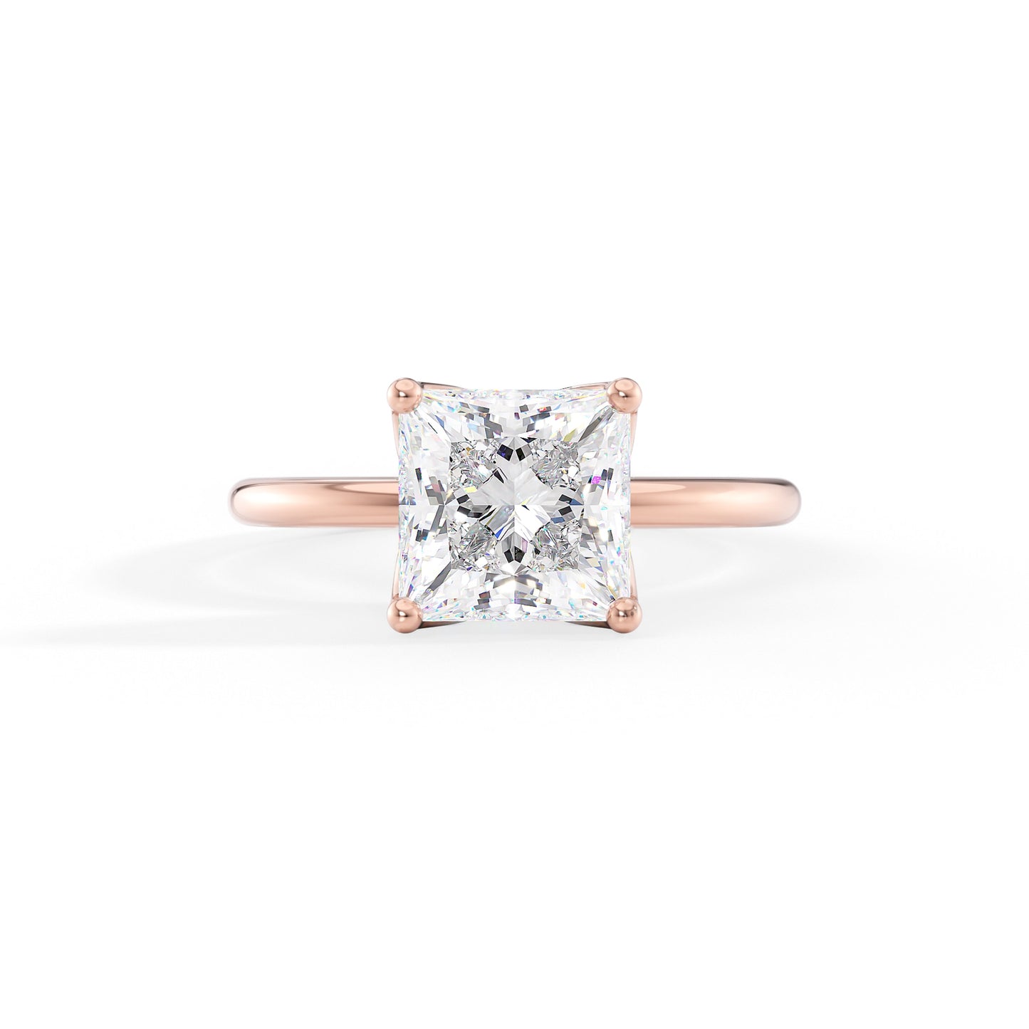 Katherine-2.50 Carats Princess Moissanite Solitaire Engagement Ring