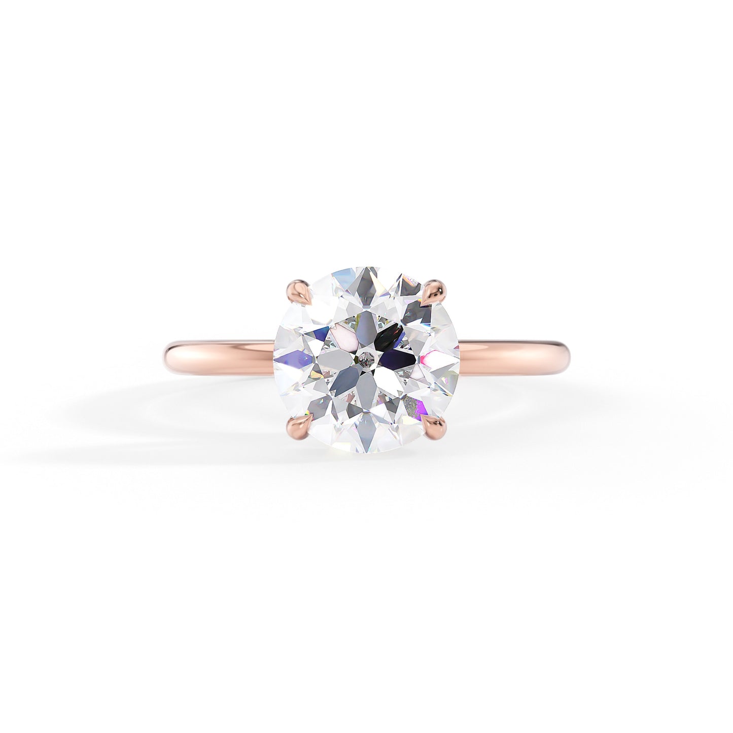 Julia-1.20 Carats Round Moissanite Hidden Halo Engagement Ring