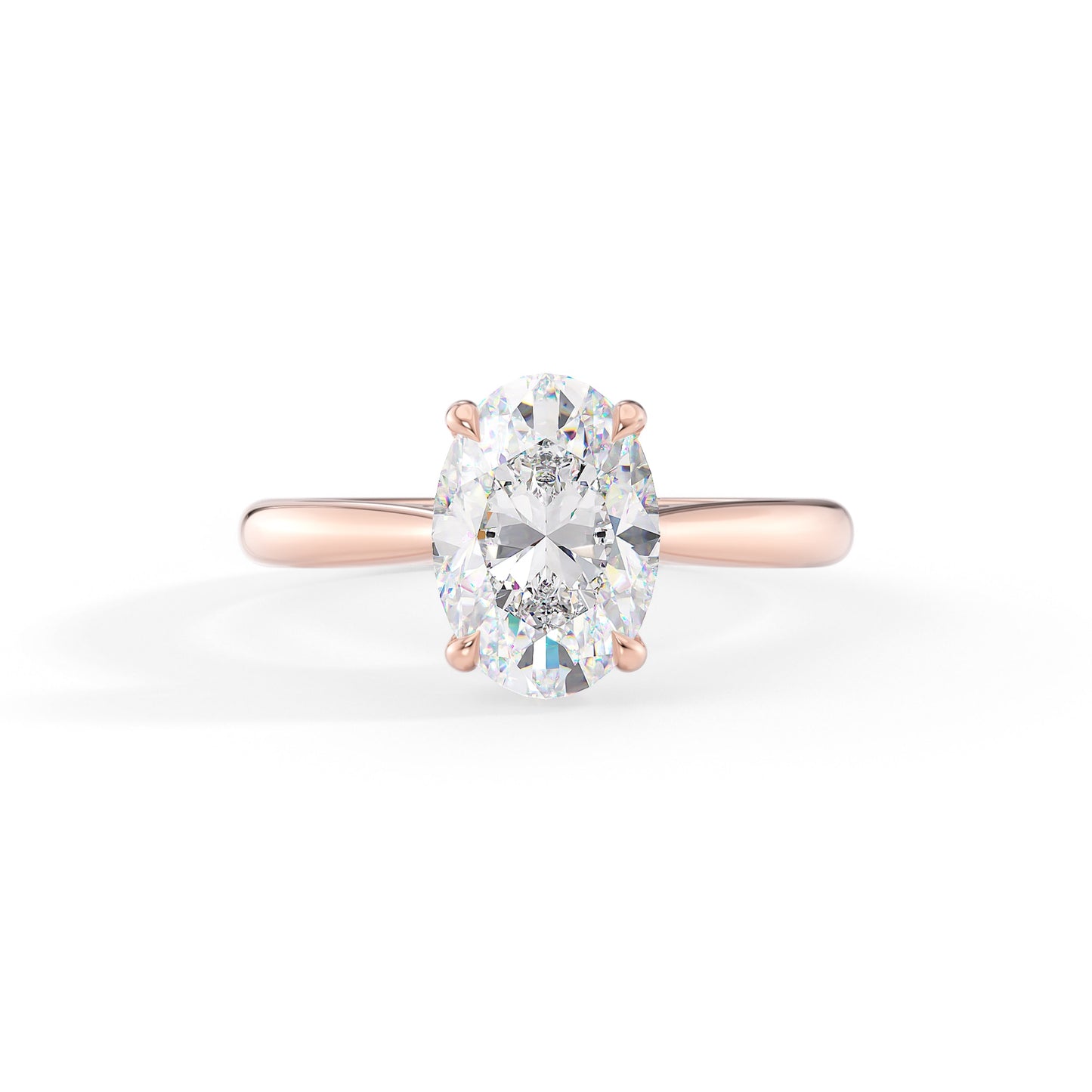 Bella-1.0 Carats Oval Moissanite Hidden Halo Engagement Ring
