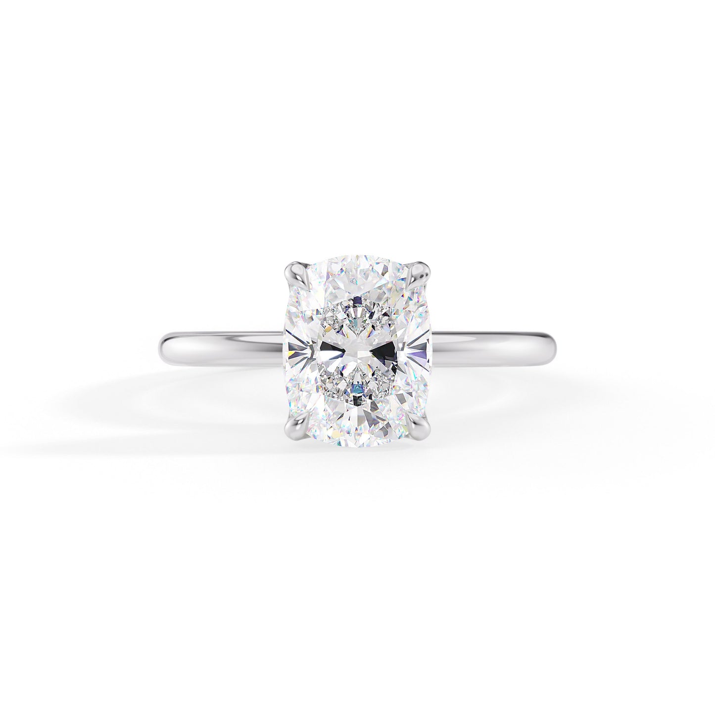 Clara-1.30 Carats Cushion Moissanite Solitaire Engagement Ring
