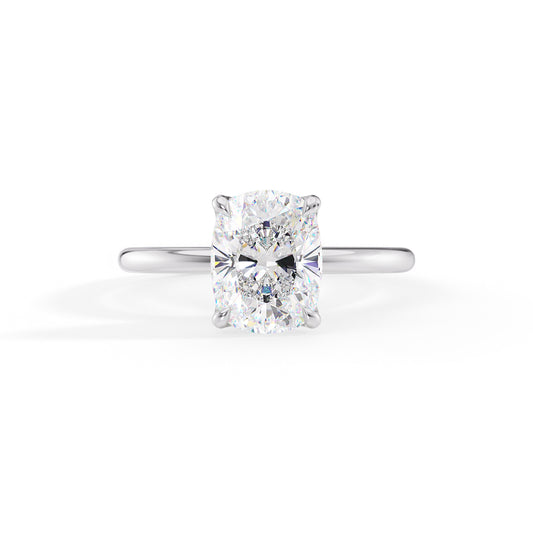 Clara-1.30 Carats Cushion Moissanite Solitaire Engagement Ring