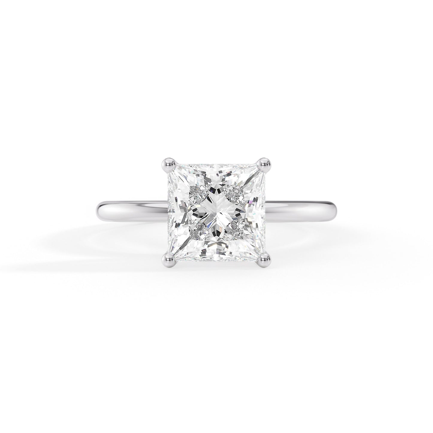 Hadley-1.70 Carats Princess Moissanite Solitaire Engagement Ring