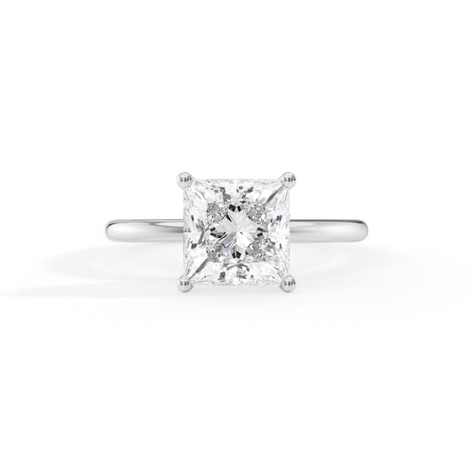 Hadley-1.70 Carats Princess Moissanite Solitaire Engagement Ring