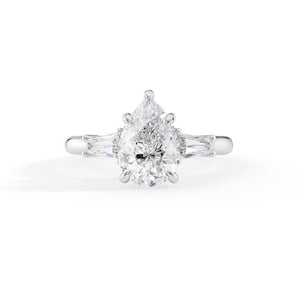 Reagan-1.80 Carats Pear Moissanite Three Stone Engagement Ring