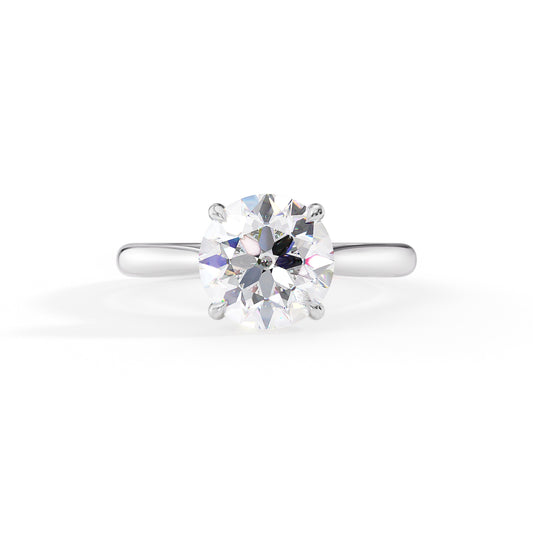 Emma-1.20 Carats Round Moissanite Hidden Halo Engagement Ring