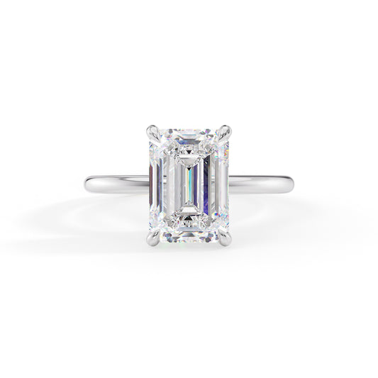 Autumn-2.0 Carats Emerald Moissanite Solitaire Engagement Ring